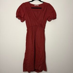 COLLECTIVE CLOTHING 100% Cotton Made in USA Puff Sleeve Mini Dress